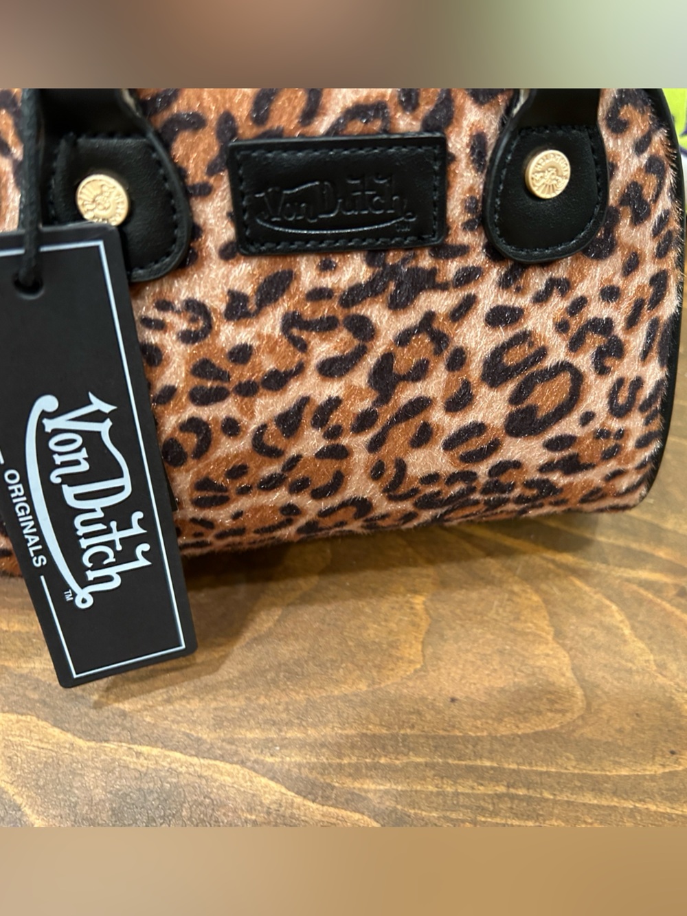 Von Dutch Leopard Print mini Bowling Bag. NWT - Picture 5 of 8